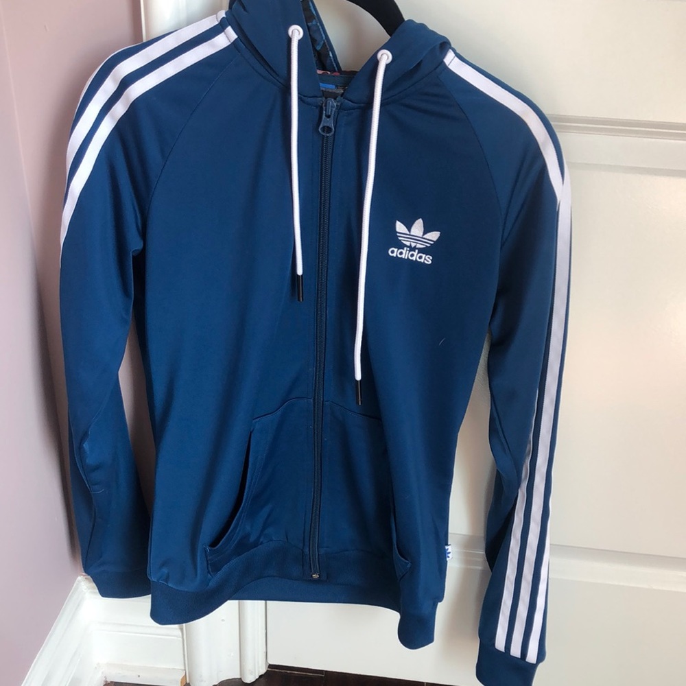 Blue adidas zip up